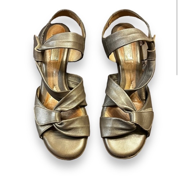 BEAUTIFEEL leather metallic bronze womens sandals venzeula heels tulip comfy - Picture 8 of 8